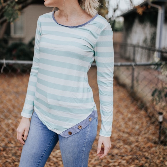 NTOW Striped Basic Scoop Neck -Small - Picture 1 of 6